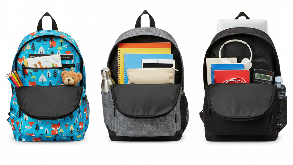 Différents sac à dos scolaire